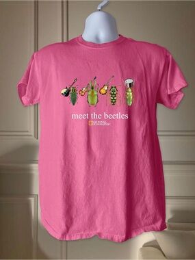 'Meet the Beetles' Graphic Pink Gildan Tee